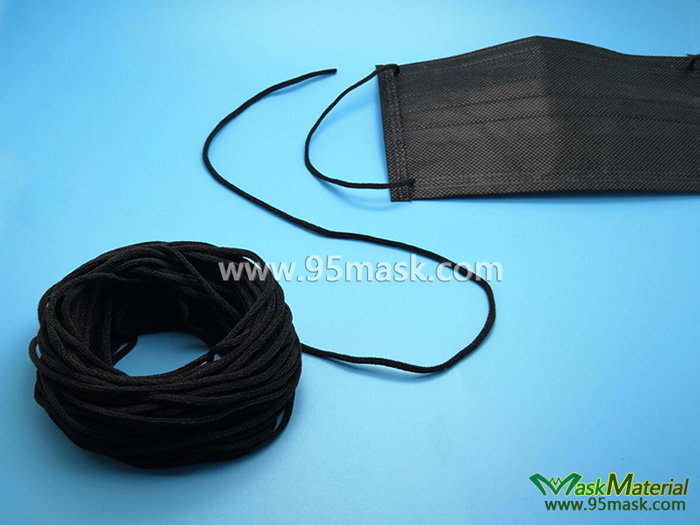 Black Round Elastic Band For Face Mask